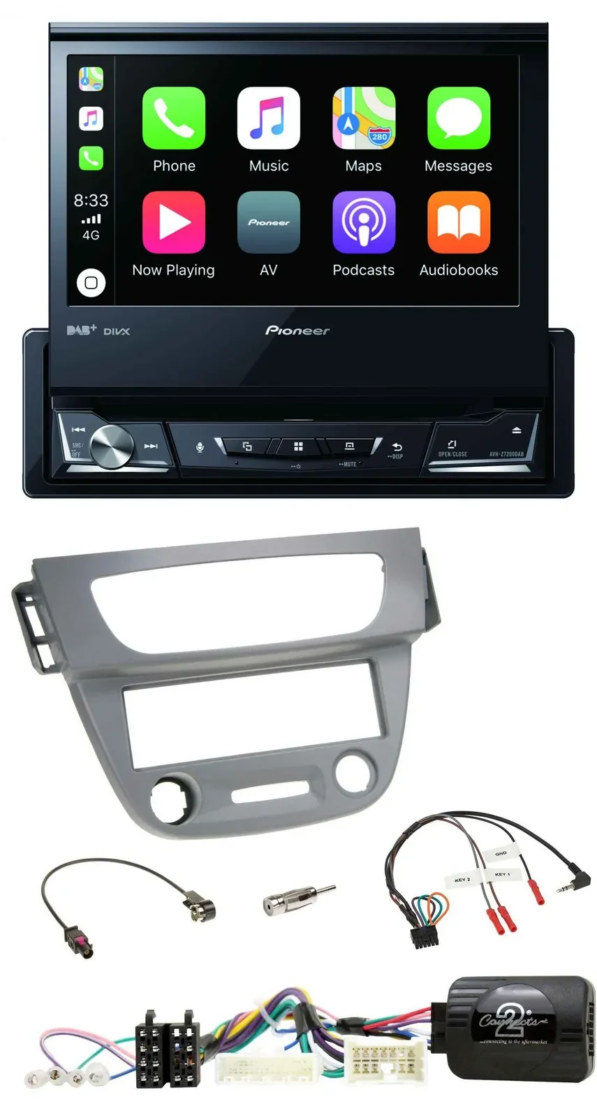 Автомагнитола для Renault Megane III (2012–2014) Pioneer DVD Bluetooth DAB USB с поддержкой кнопок на руле