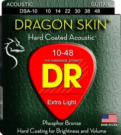 Струны для акустической гитары  DR Dragon Skin DSA-10 10-48