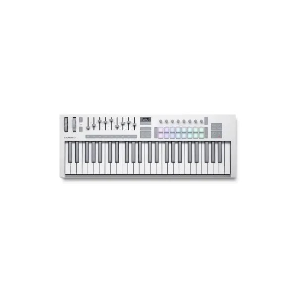 Novation Launchkey 49 MK4 Semi-Weighted, USB, MIDI Keyboard Controller - White