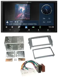 Kenwood Bluetooth 2DIN USB DAB MP3 Autoradio für Toyota Auris 07-12 anthrazit-gr