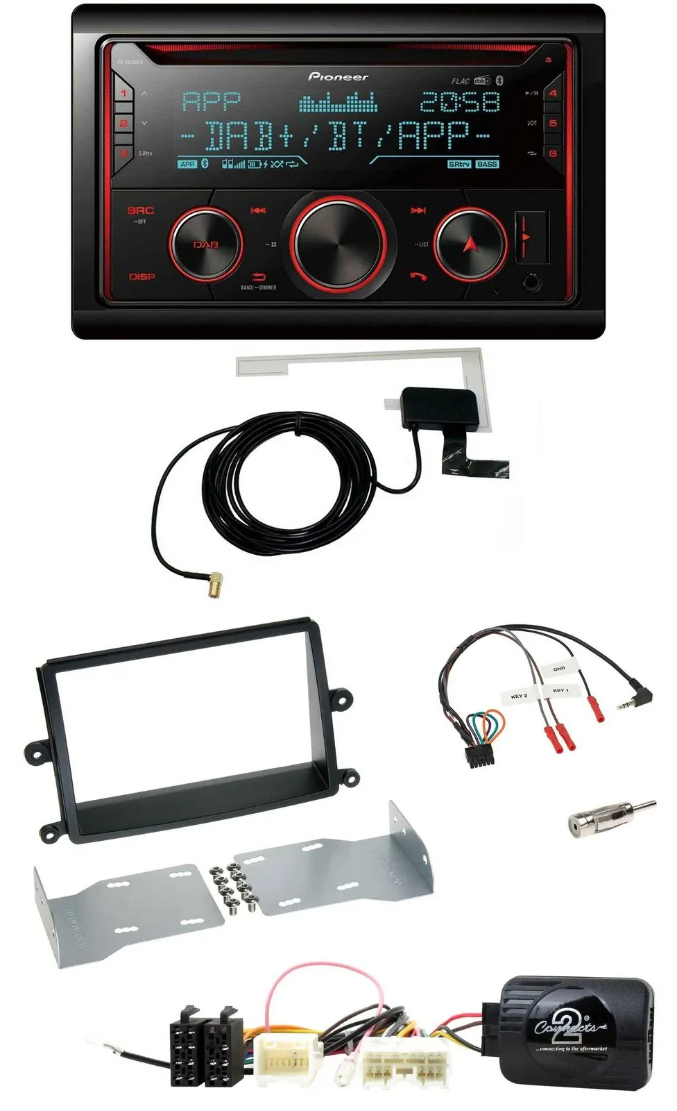 Pioneer 2DIN Lenkrad DAB USB CD Bluetooth Autoradio für Mitsubishi L200 06-15