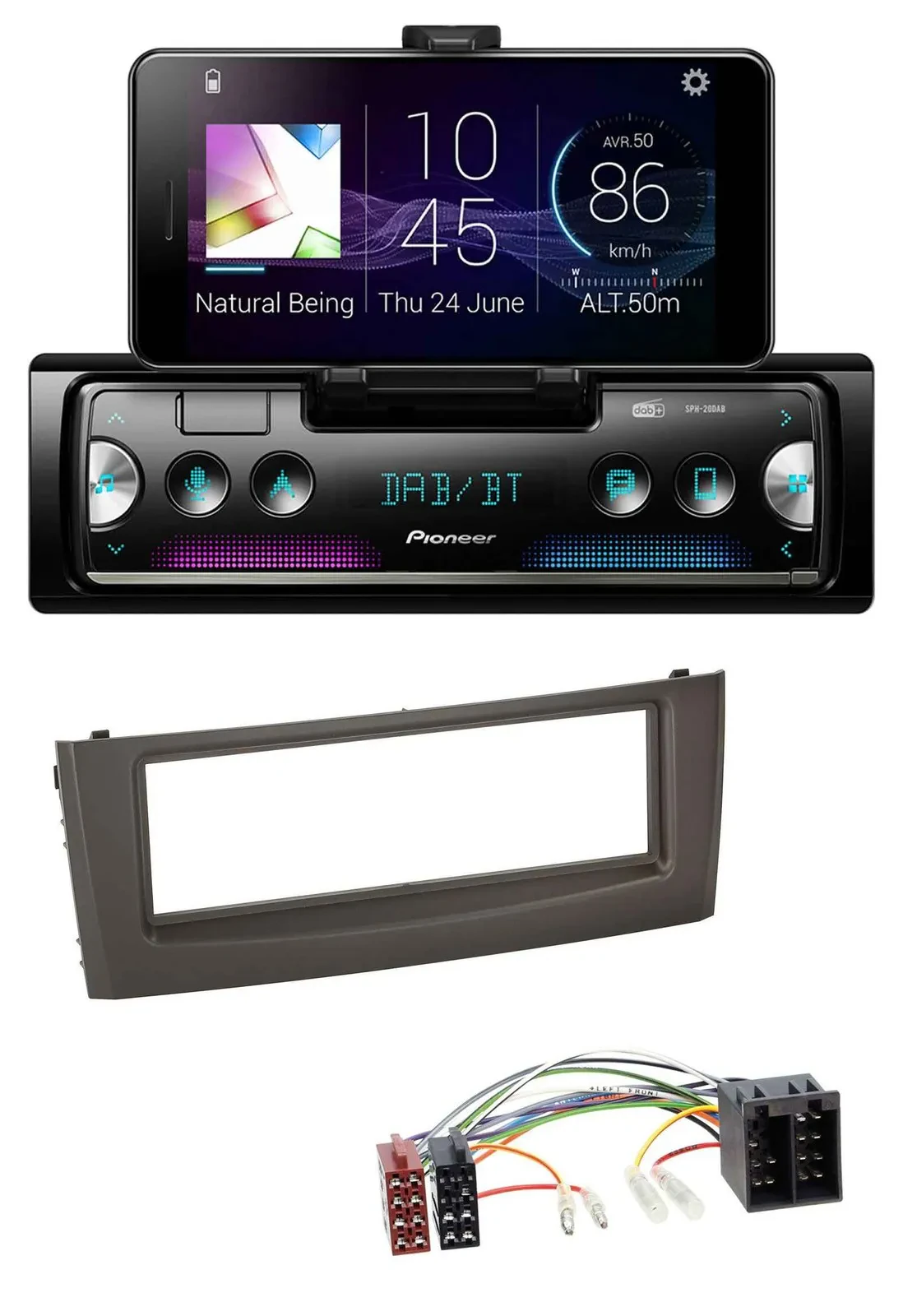 Pioneer USB MP3 Bluetooth DAB Autoradio für Fiat Grande Punto Punto ab 05 schwar