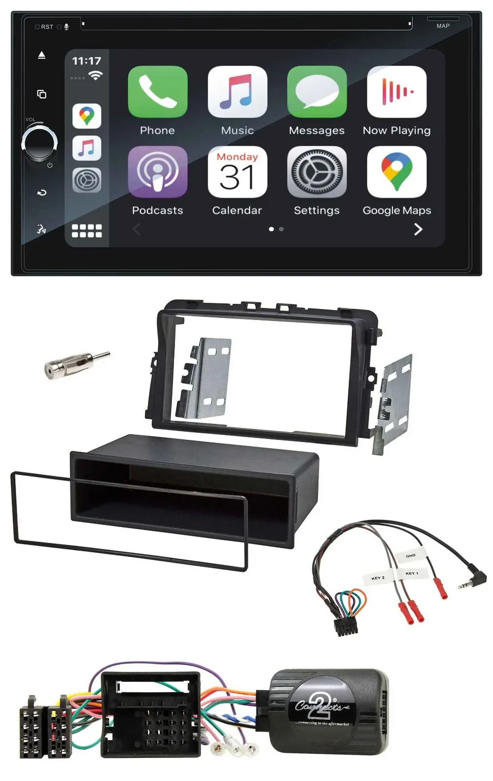 Blaupunkt 2DIN Bluetooth DAB USB DVD Lenkrad Autoradio für Opel Vivaro 2011-2015