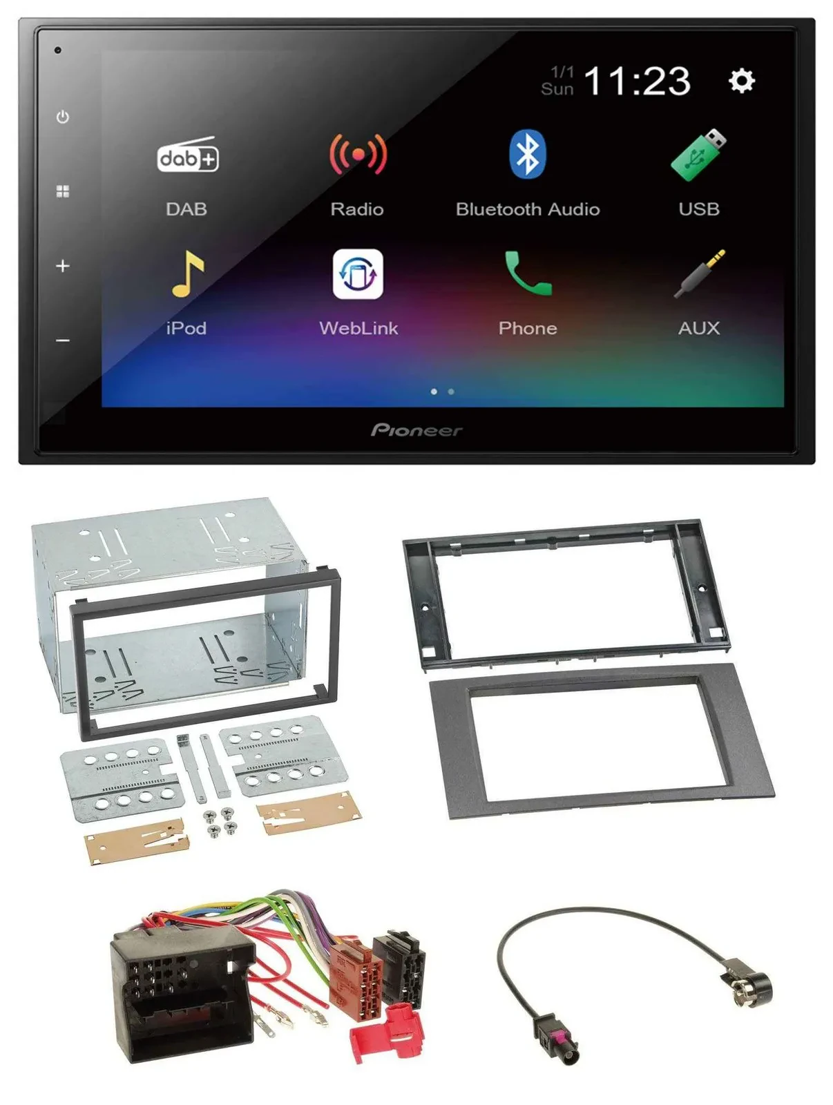 Pioneer USB Bluetooth DAB 2DIN MP3 Autoradio für Ford Fiesta Focus 04-08 anthraz
