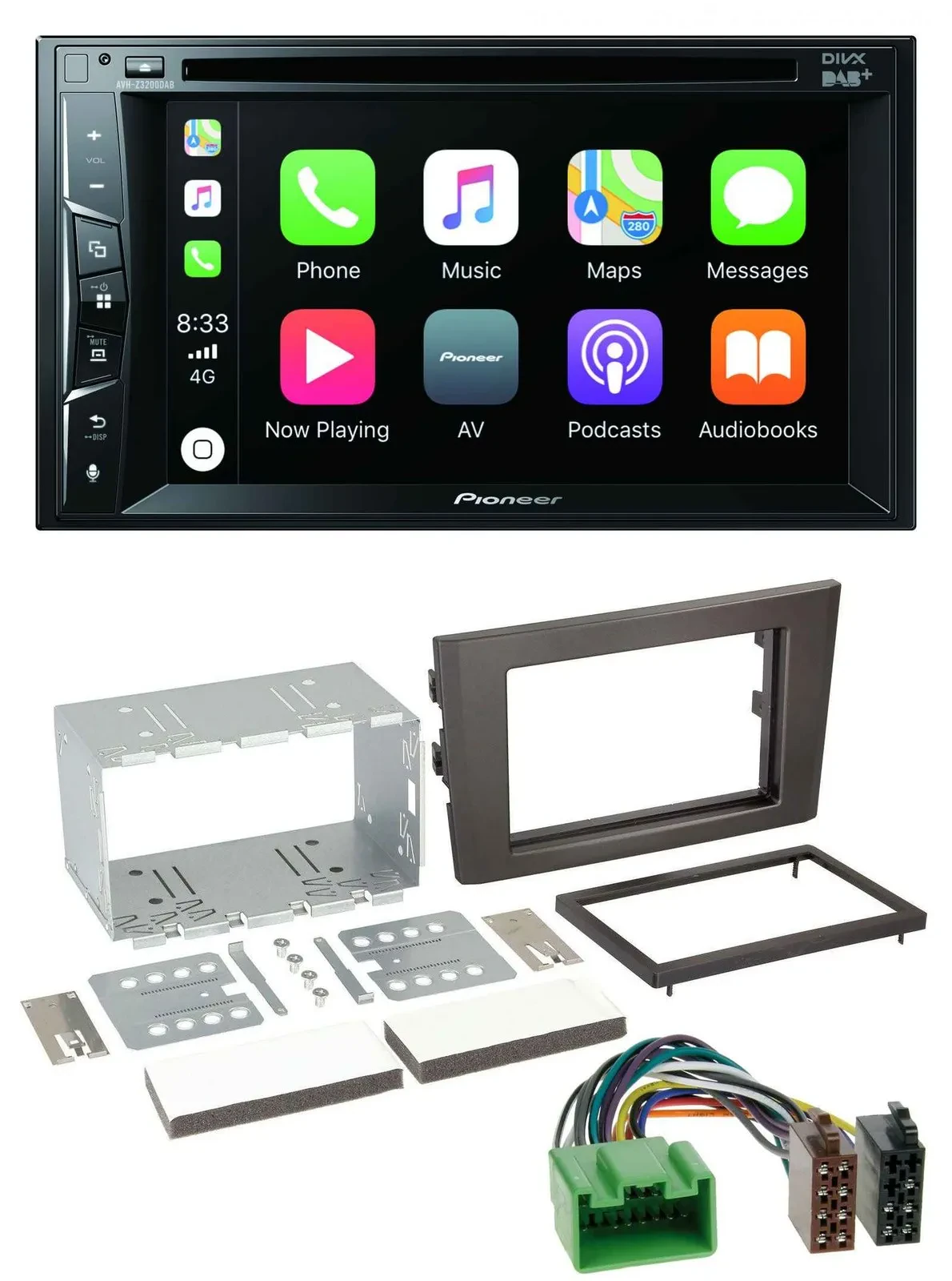 Pioneer MP3 USB DVD Bluetooth DAB 2DIN Autoradio für Volvo XC 90 07-14 16 Pin