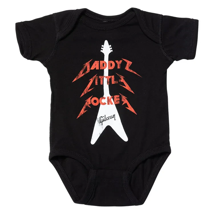 GIBSON Daddy's Little Rocker Flying V Onesie (Black) 6/12 Monate