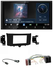 Kenwood Bluetooth 2DIN USB DAB MP3 Autoradio für Smart ForTwo 10-15 ISO Profiver