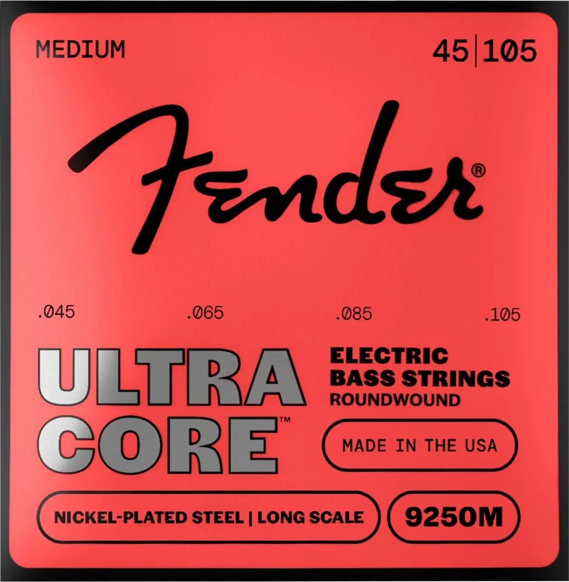 Fender 9250M Ultracore Roundwound Bass Strings, NPS, Ball End, Medium 45-105