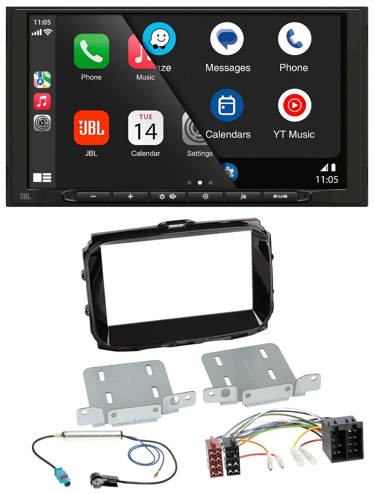 JBL MP3 DAB Bluetooth USB 2DIN Autoradio für Alfa Romeo ISO ab 2013 piano