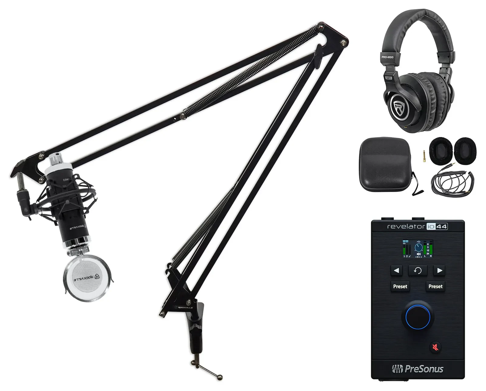 Presonus Revelator 1-Person Podcast Podcasting Kit Interface+Mic+Headphones+Boom