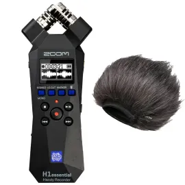 Zoom H1essential 2-Track 32-Bit Float Handy Recorder, Bundle with WSH-1E Hairy W