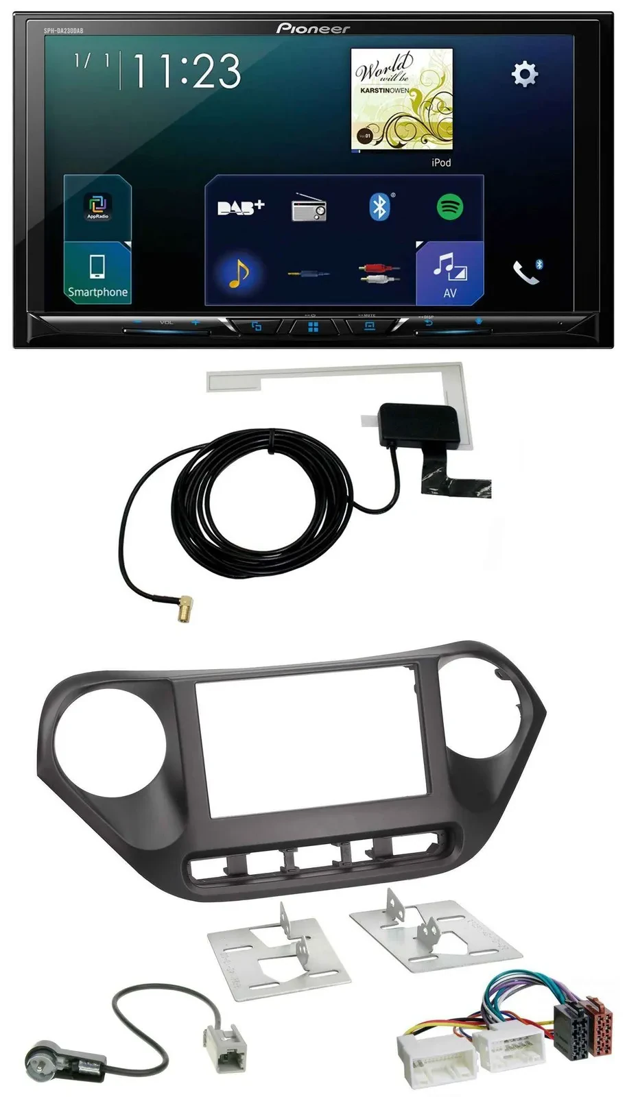 Pioneer 2DIN DAB USB MP3 Bluetooth Autoradio für Hyundai i10 (ab 2013)