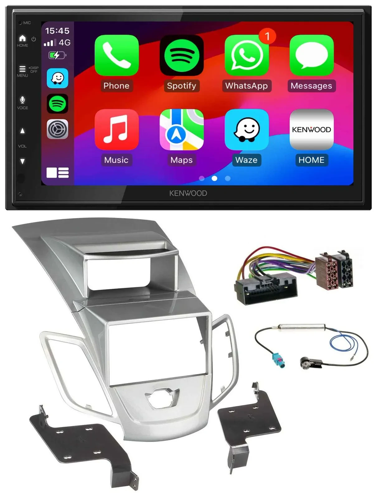 Kenwood MP3 USB DAB 2DIN Bluetooth Autoradio für Ford Fiesta 2010-17 Display sil