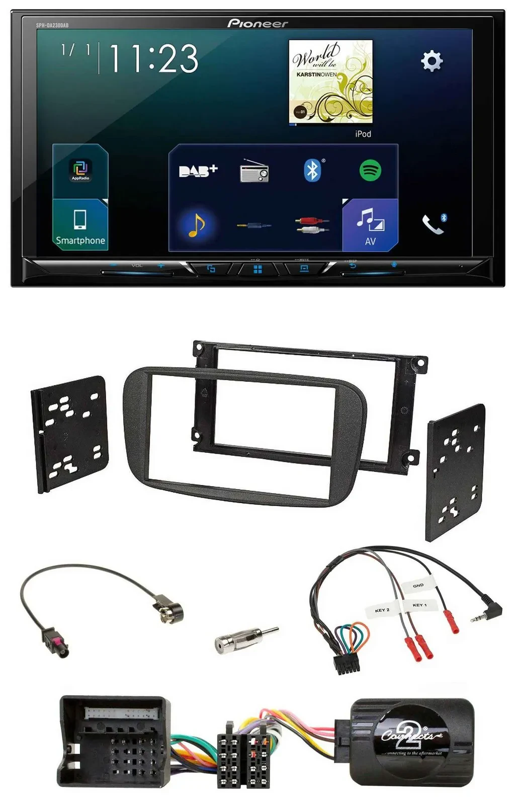 Pioneer Lenkrad Bluetooth USB 2DIN DAB Autoradio für Ford S-Max Mondeo 2007-2014