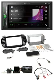 Pioneer 2DIN Lenkrad DAB USB Bluetooth Autoradio für Fiat 500 Fakra 08-15 schwar