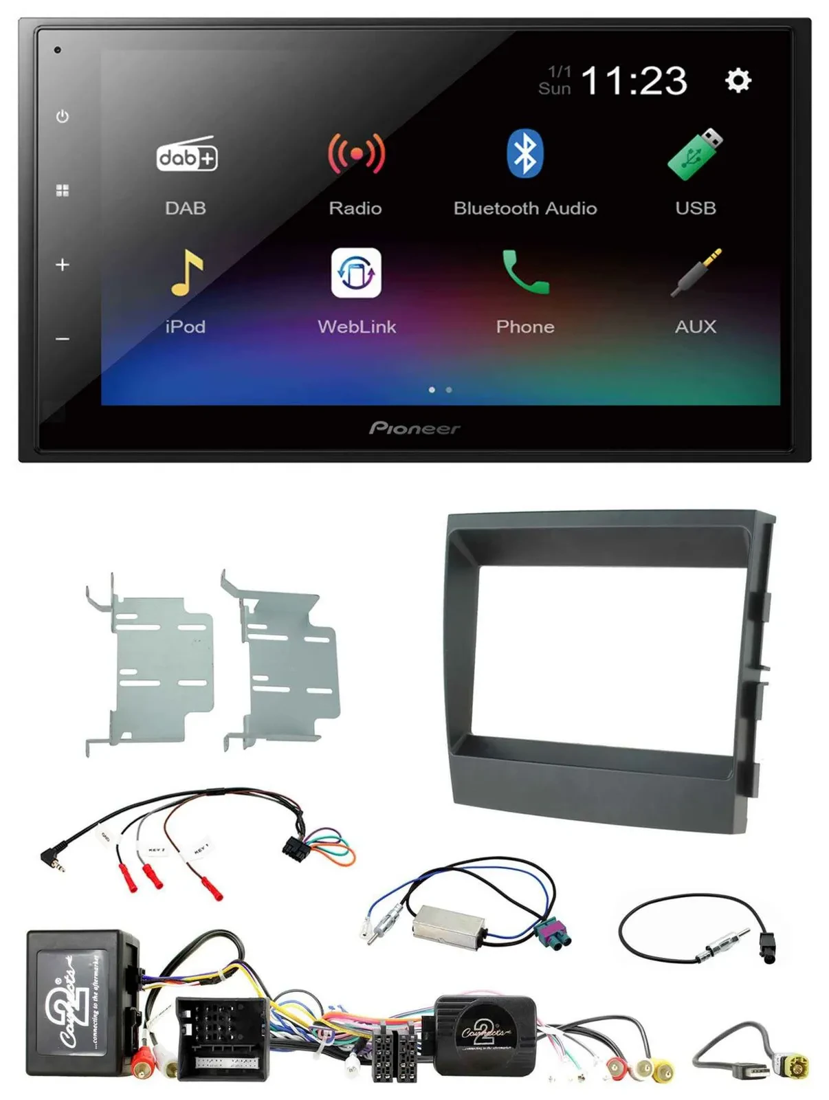 Pioneer USB Bluetooth DAB 2DIN Lenkrad Autoradio für Porsche Panamera MOST-Sound