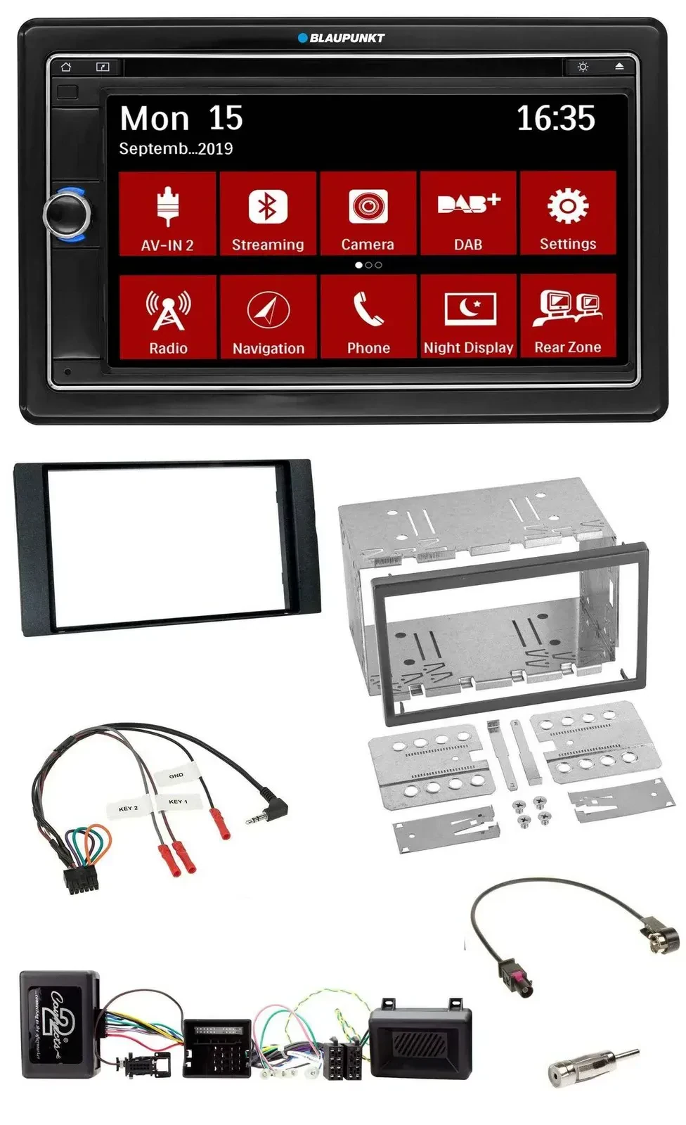 Blaupunkt Lenkrad DAB TMC 2DIN USB Bluetooth Navigation für Ford Kuga 2008-12 sc