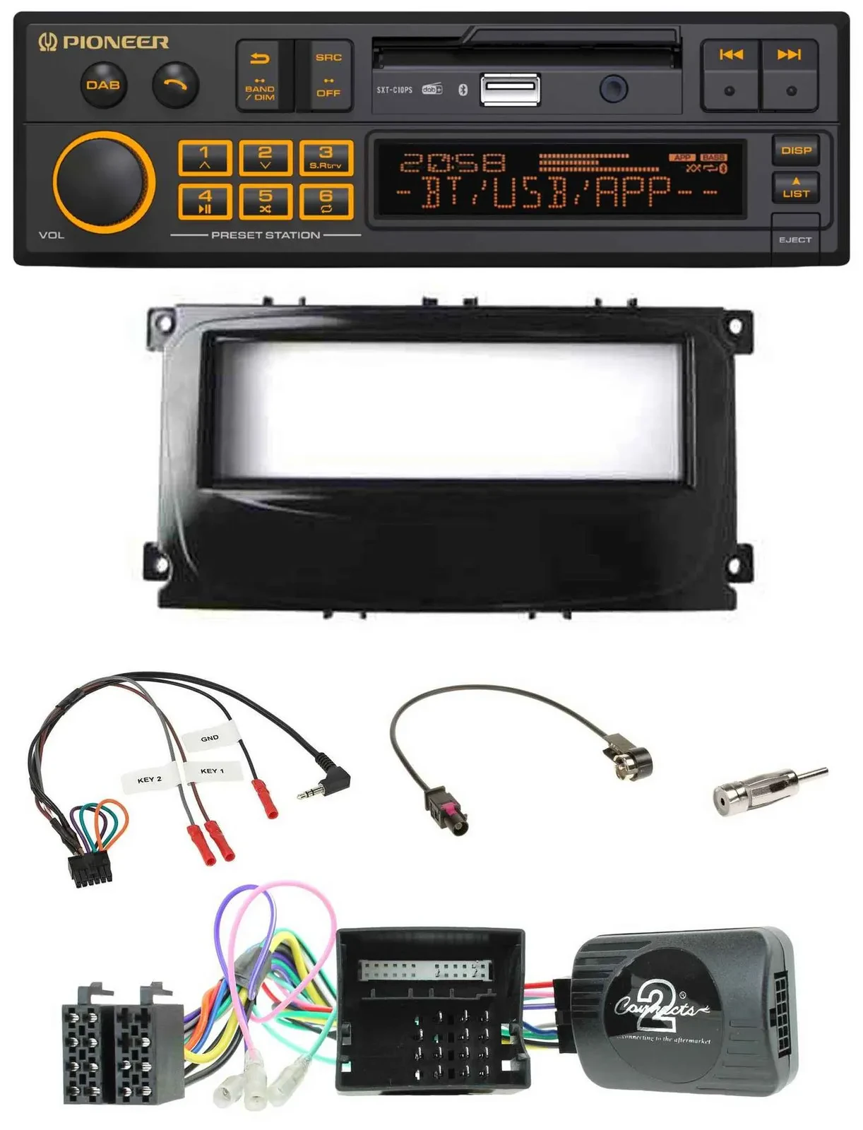 Pioneer DAB Lenkrad USB Bluetooth Autoradio für Ford Galaxy Focus C-Max Can ab 2