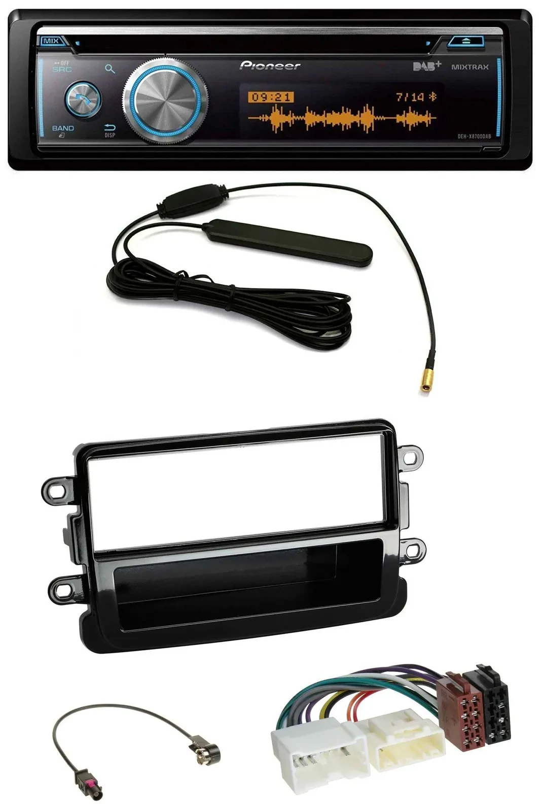 Автомагнитола для Dacia Lodgy/Dokker/Duster/Sandero Pioneer CD, USB, Bluetooth, DAB, MP3