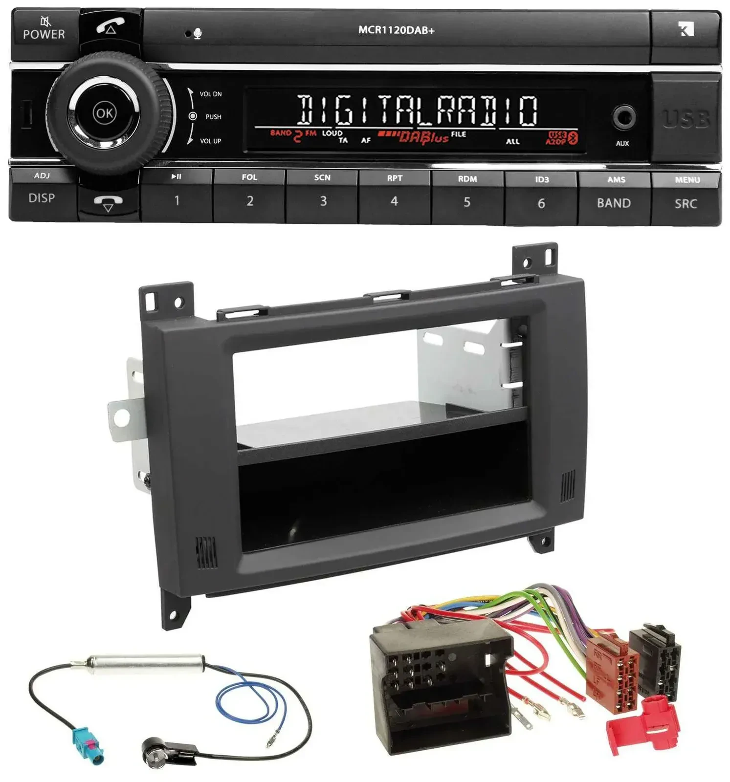 Kienzle Bluetooth MP3 USB DAB Autoradio für Mercedes Vito Viano 06-14 Rubbertouc