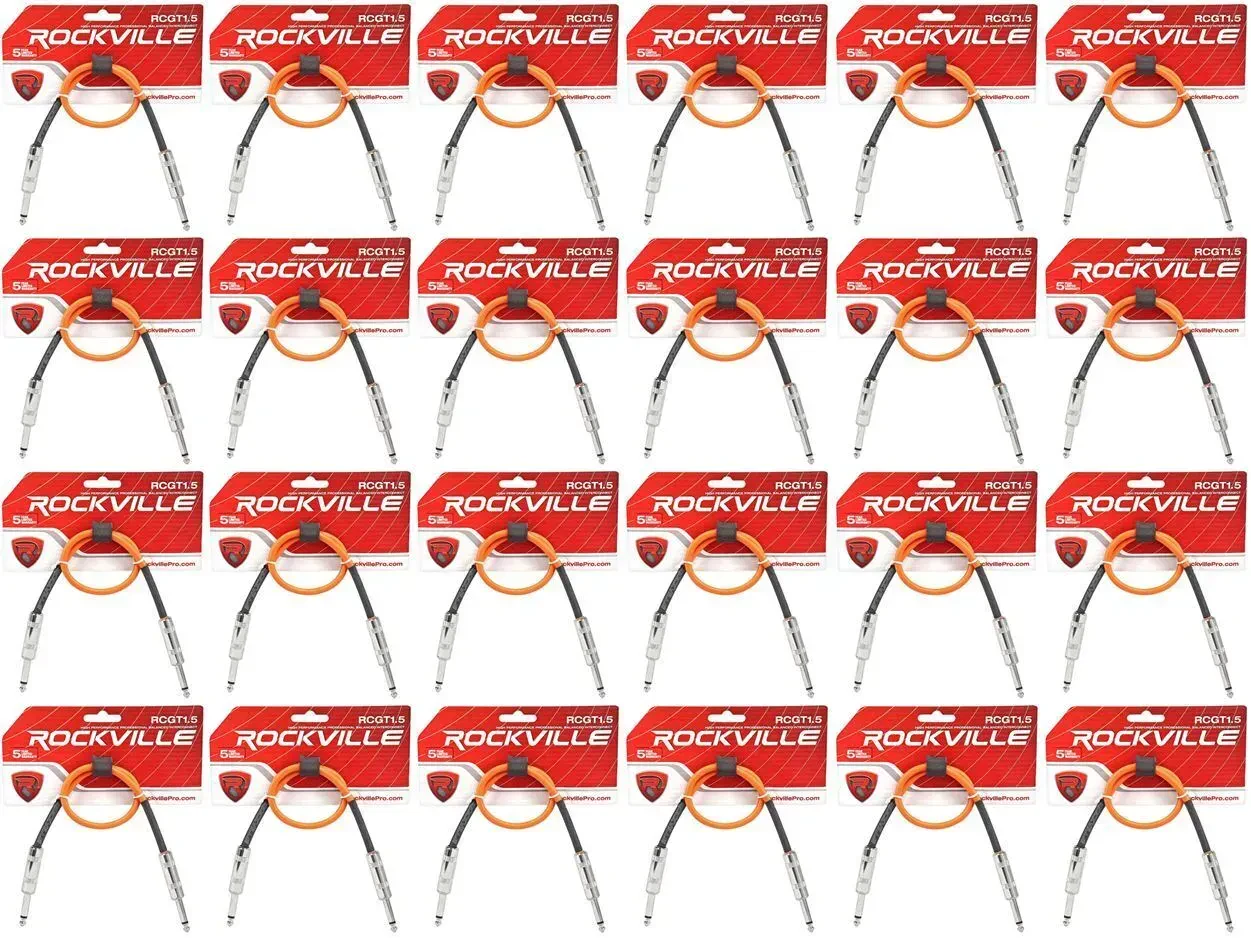 Патч-кабель инструментальный Rockville RCGT1.5O Orange 0.45 м (24 штуки)