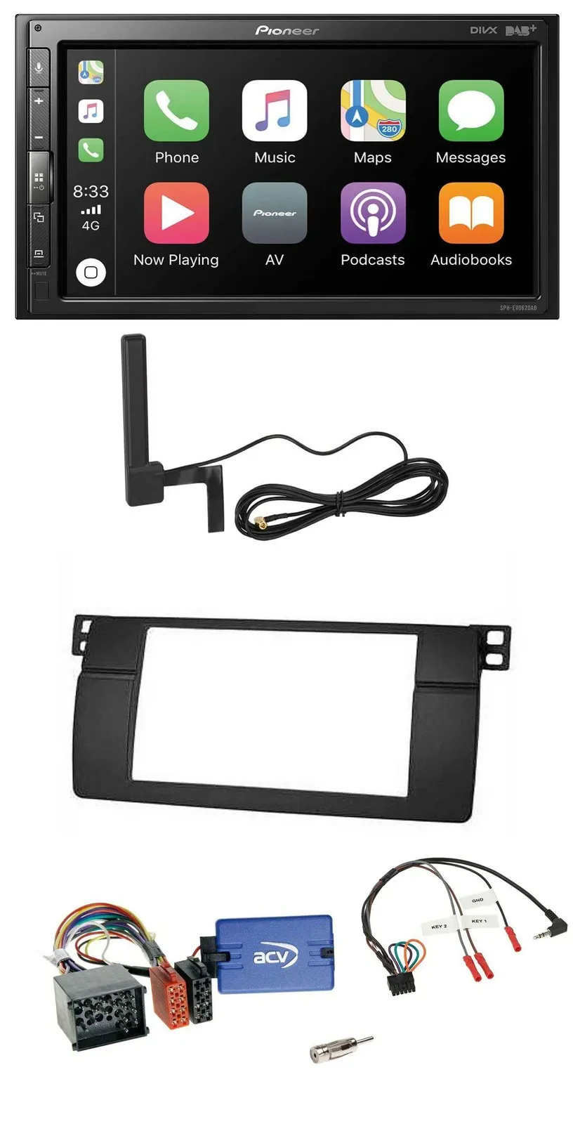 Pioneer USB 2DIN Bluetooth DAB Lenkrad Autoradio für BMW 3er E46 00-06 Profi