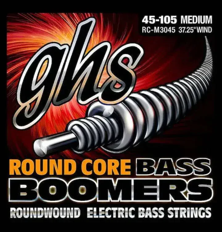 Струны для бас-гитары GHS RC-M3045 Bass Boomers Round Core Medium 45-105