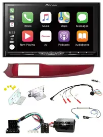 Pioneer 2DIN Lenkrad USB DAB DVD Bluetooth Autoradio für Alfa Giulietta rot 940