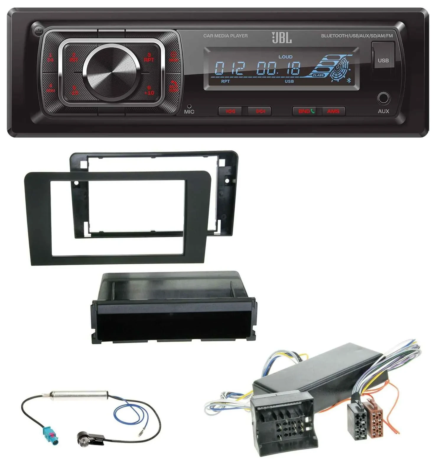 Автомагнитола JBL SD/USB/AUX, Bluetooth, MP3 для Audi A3 (2006–2012) 8P, совместима с активной акустикой Bose/Symphony