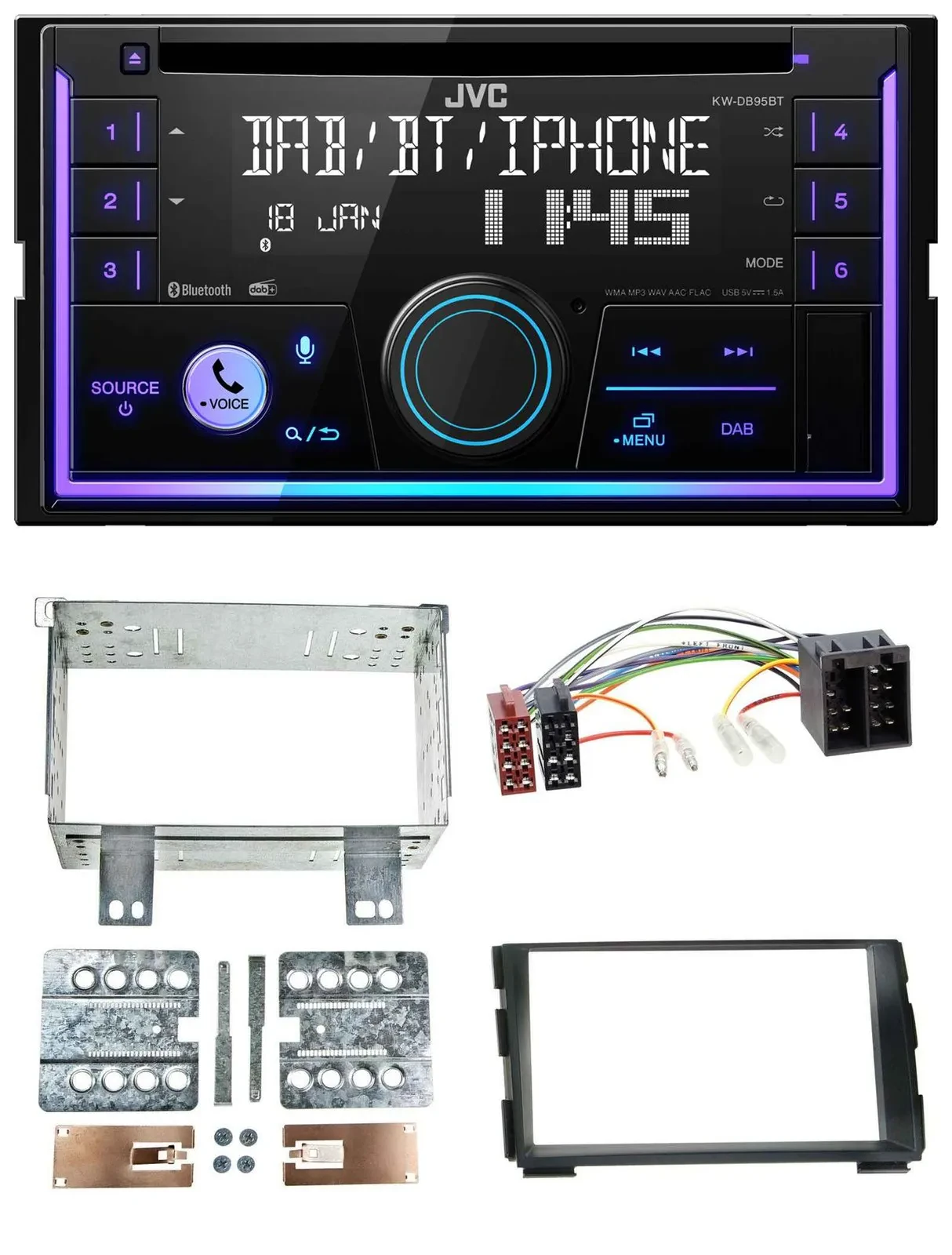 JVC MP3 USB 2DIN DAB Bluetooth CD Autoradio für Kia Ceed 09-12 proCeed 11-13