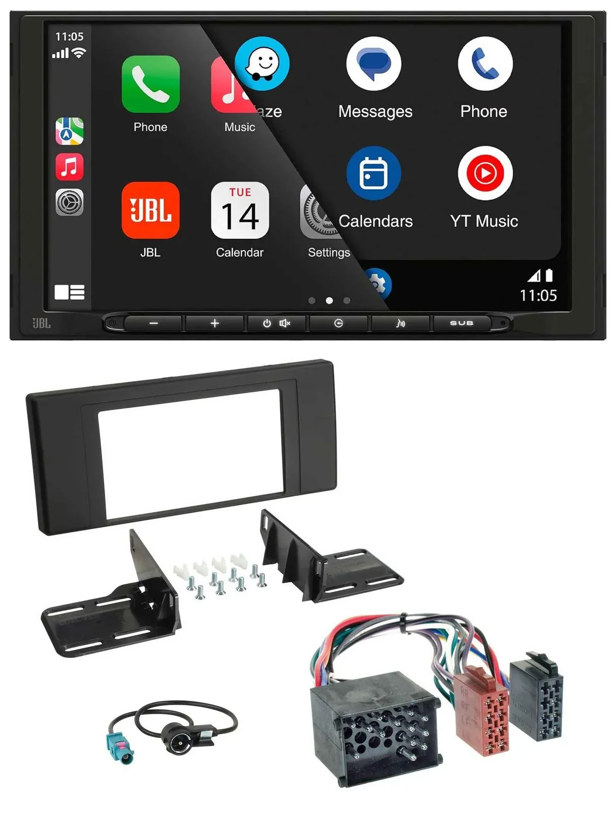 JBL USB 2DIN MP3 Bluetooth AUX Autoradio für BMW X5 (E53 2000 2002)