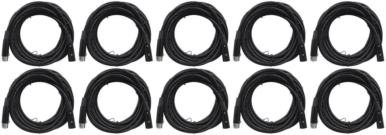 DMX-кабель Rockville RDX5M25 Black 7.6 м (10 штук)