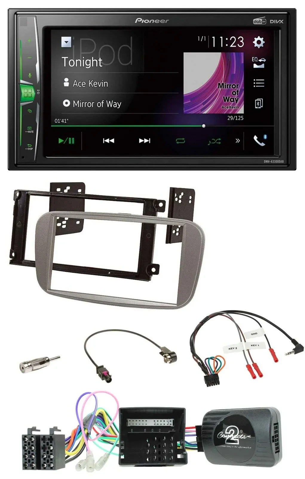 Pioneer 2DIN Lenkrad DAB USB Bluetooth Autoradio für Ford Mondeo S-Max 2007-14 C