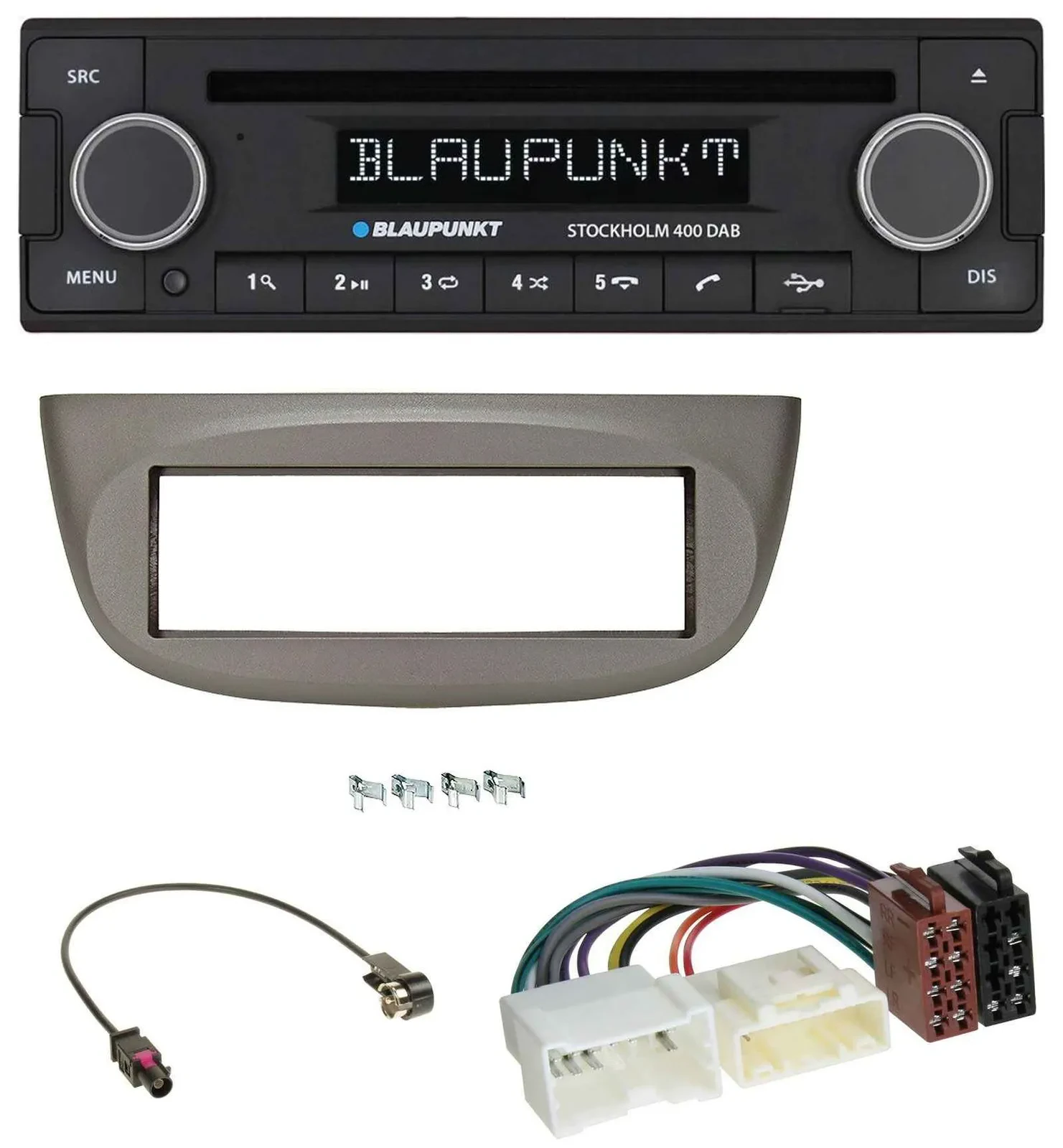 Blaupunkt MP3 Bluetooth DAB CD USB Autoradio für Renault Twingo ab 2012 beige-gr