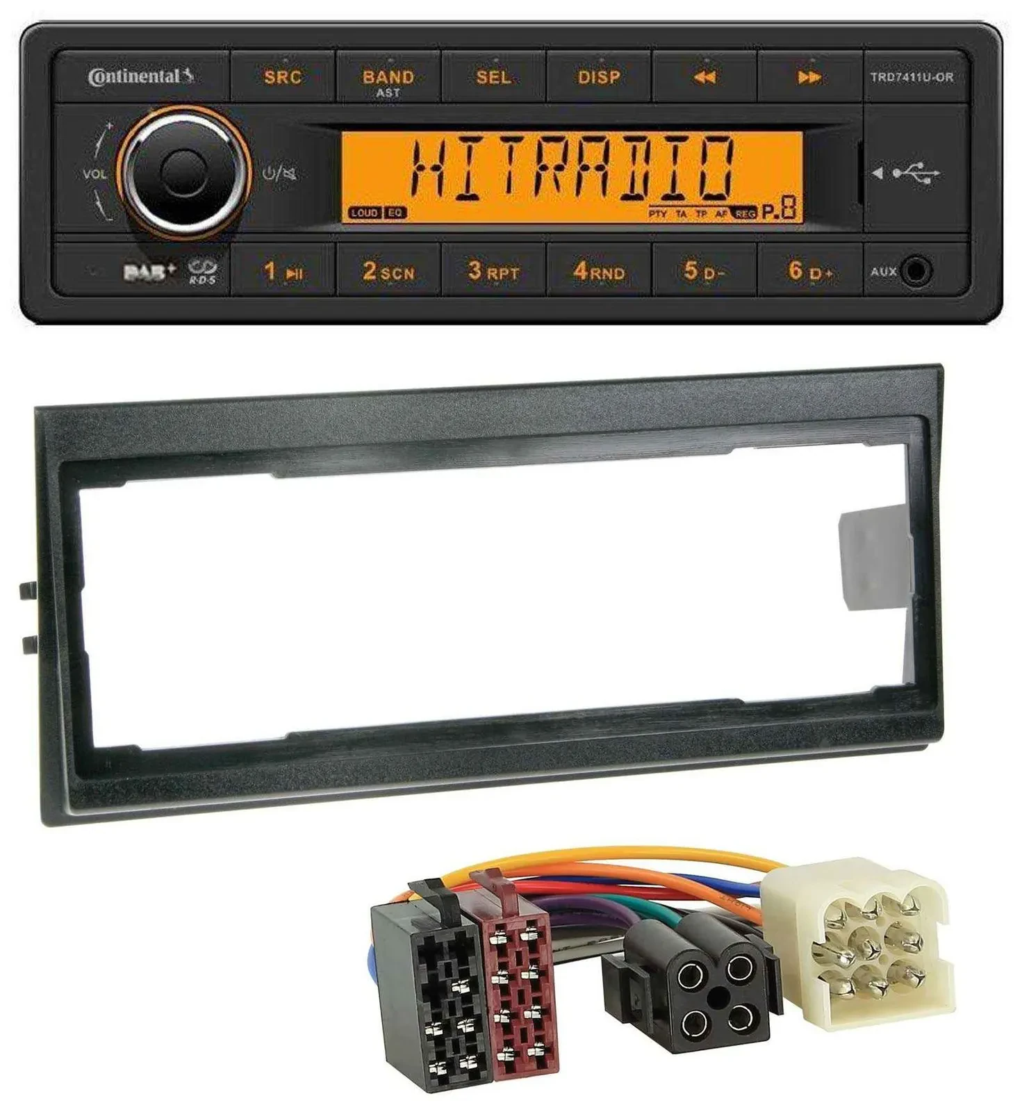Continental 1DIN DAB MP3 AUX USB Autoradio für Volvo 740, 760 (1982-1992)