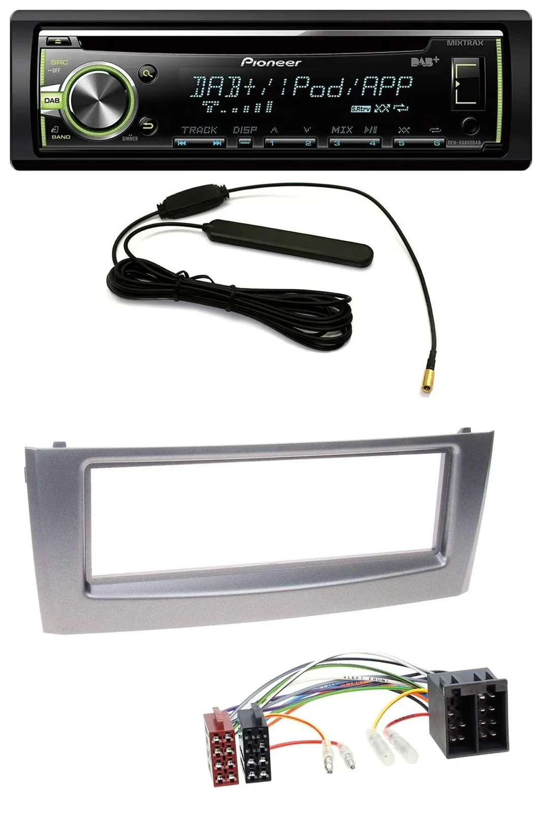 Pioneer MP3 USB CD DAB AUX Autoradio für Fiat Punto Grande Punto ab 05 grau