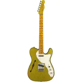 Электрогитара полуакустическая Fender Custom Shop '60s Custom Telecaster Thinline Relic LE Chartreuse Sparkle