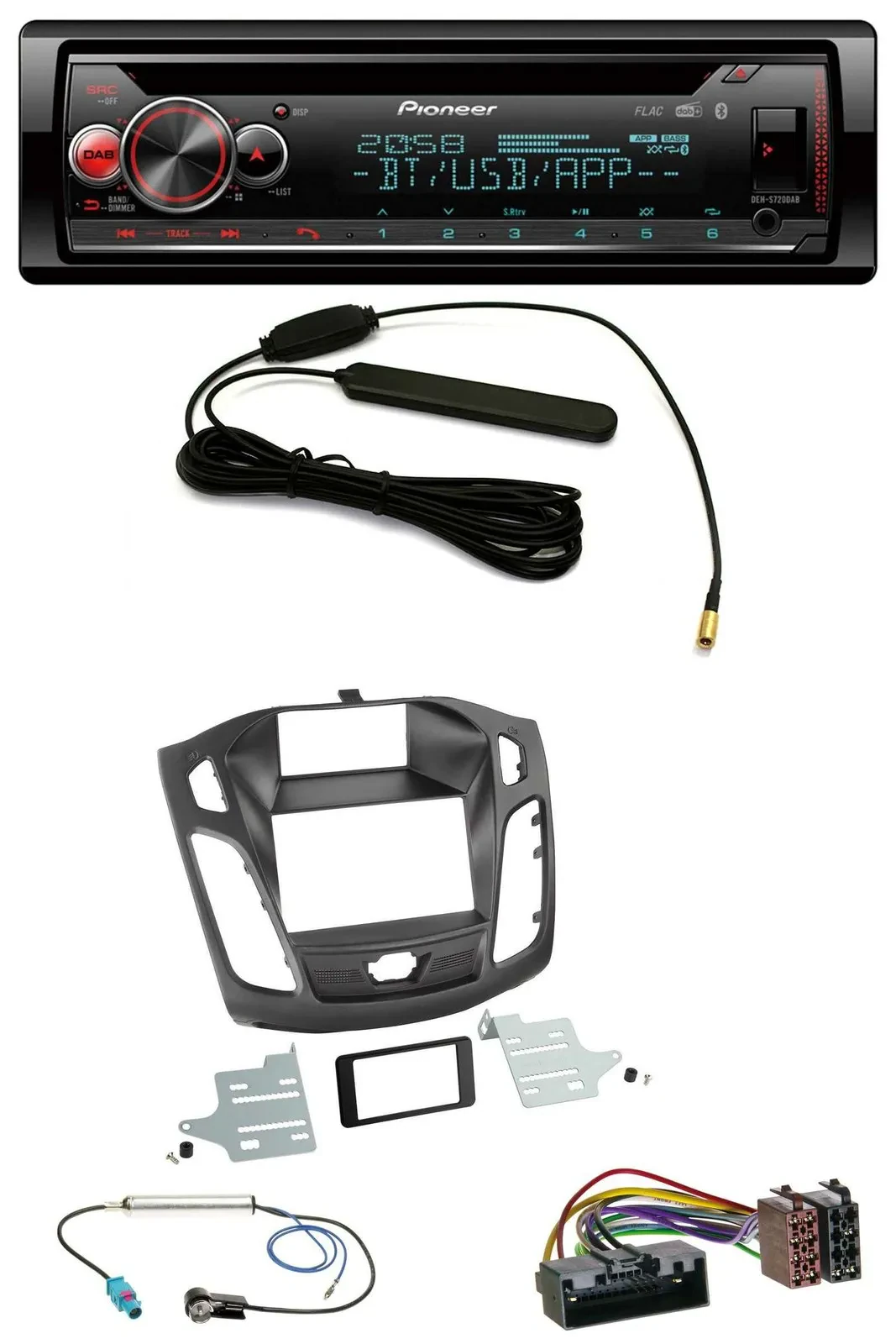 Pioneer USB DAB MP3 Bluetooth CD Autoradio für Ford Focus (DYB, 2011-2014)