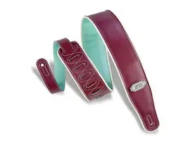 Ремень для гитары Levy's Leathers Rebel Series Vinyl Burgundy Seafoam