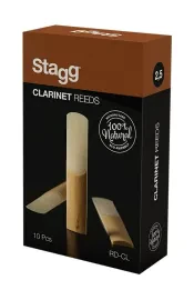 Stagg Box of 10 Bb Clarinet Reeds, 2.5 Hardness, 100% Natural #RD-CL2.5