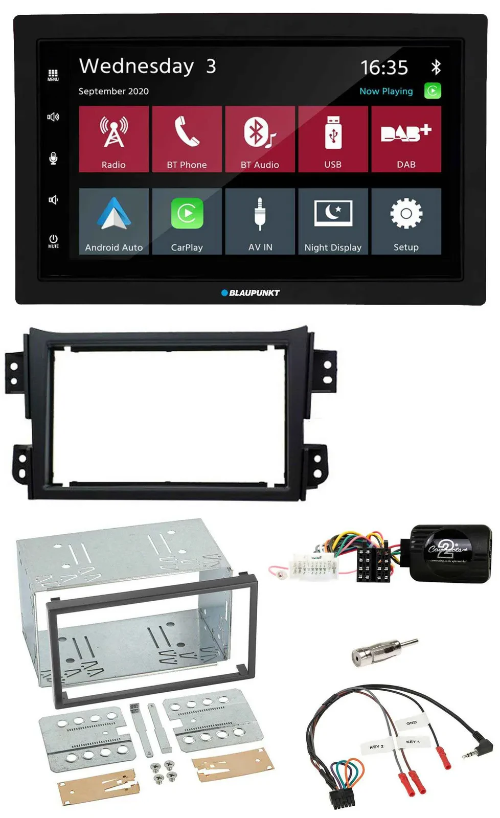 Blaupunkt DAB Bluetooth USB Lenkrad 2DIN Autoradio für Opel Agila B Suzuki Splas