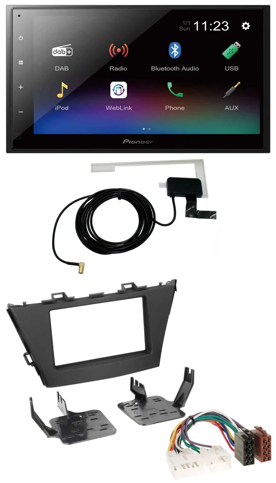 Pioneer DAB MP3 Bluetooth 2DIN USB Autoradio für Toyota Prius+ (ab 2012)