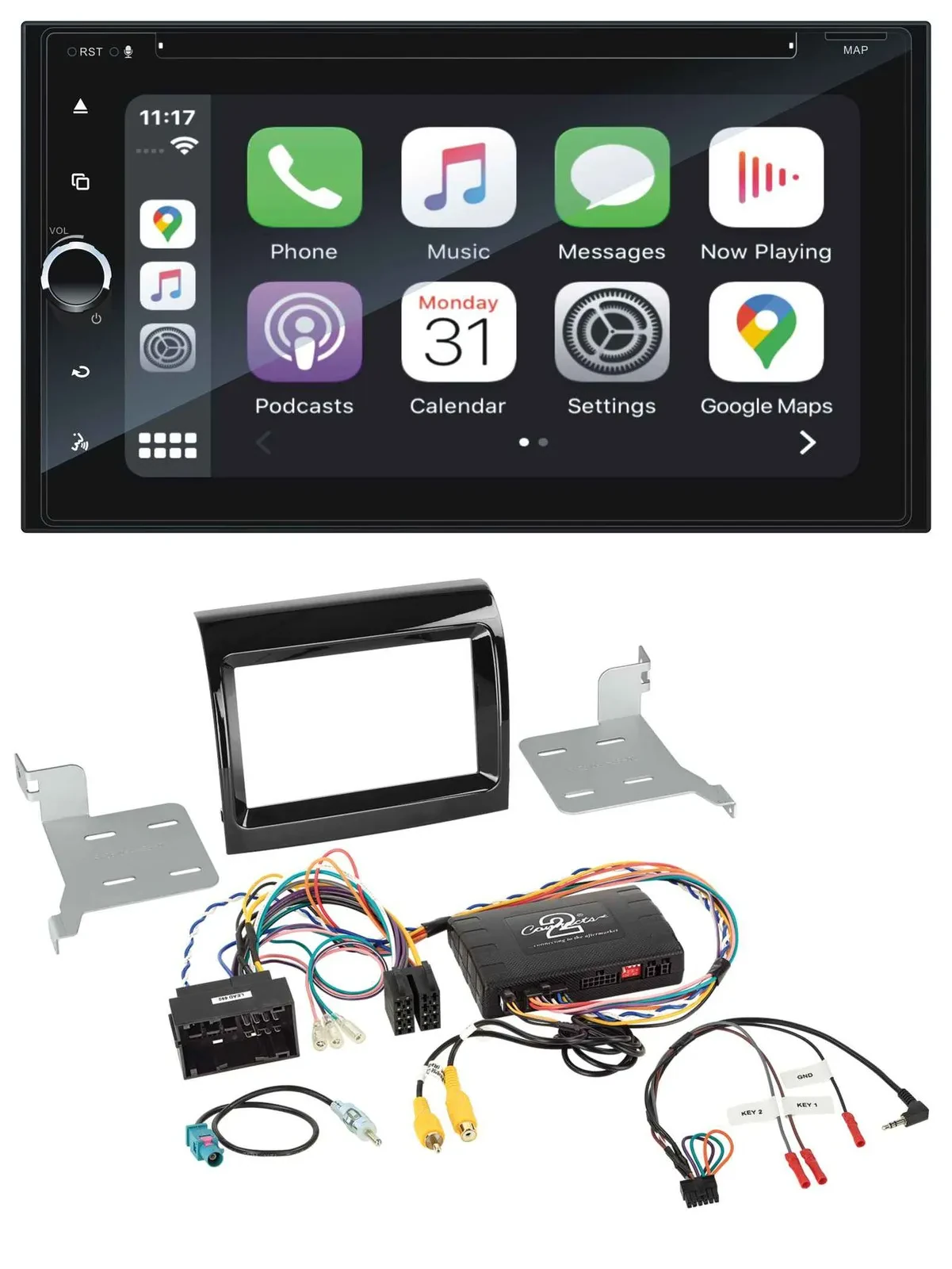 Blaupunkt DAB Lenkrad TMC Bluetooth USB 2DIN Navigation für Fiat Citroen Peugeot