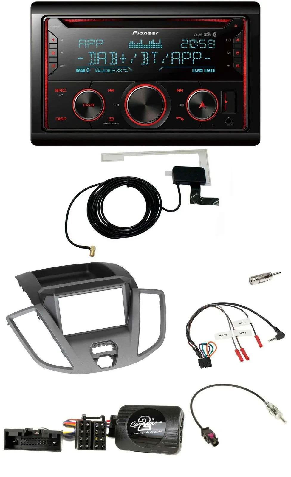 Pioneer 2DIN Lenkrad DAB USB CD Bluetooth Autoradio für Ford Transit V363 2014-2