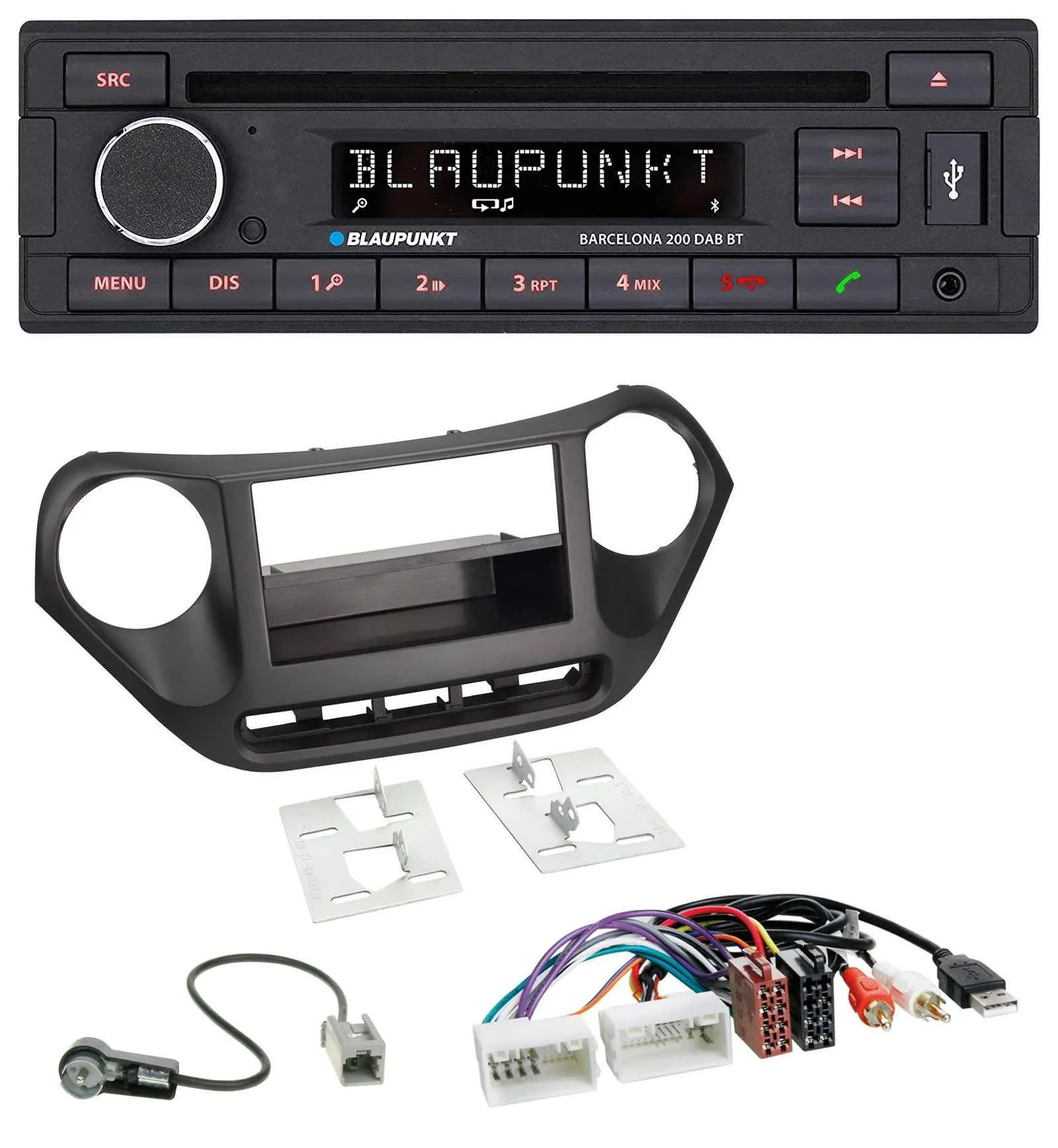 Blaupunkt USB DAB CD Bluetooth MP3 Autoradio für Hyundai i10 (ab 2013) AUX USB