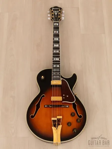 Электрогитара полуакустическая Ibanez George Benson Signature GB10 HH Sunburst w/case Japan 1995