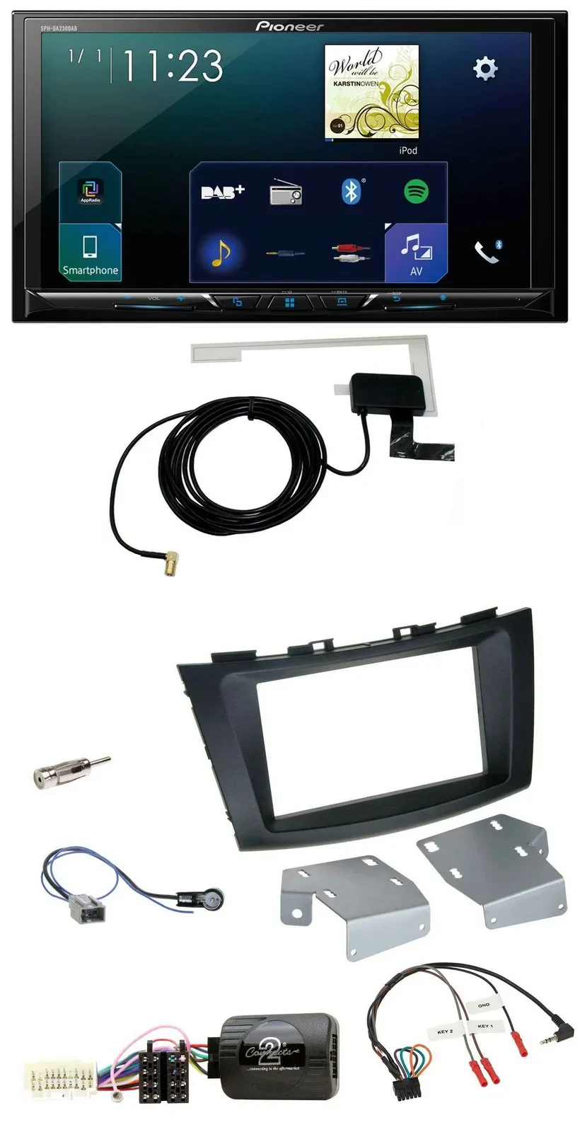 Автомагнитола Pioneer 2DIN DAB USB Bluetooth, поддержка кнопок на руле, для Suzuki Swift (с 2011)