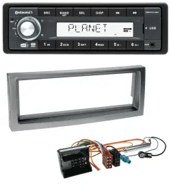Continental MP3 AUX USB DAB 1DIN Autoradio für Citroen C5 Peugeot 407 ab 04 grau