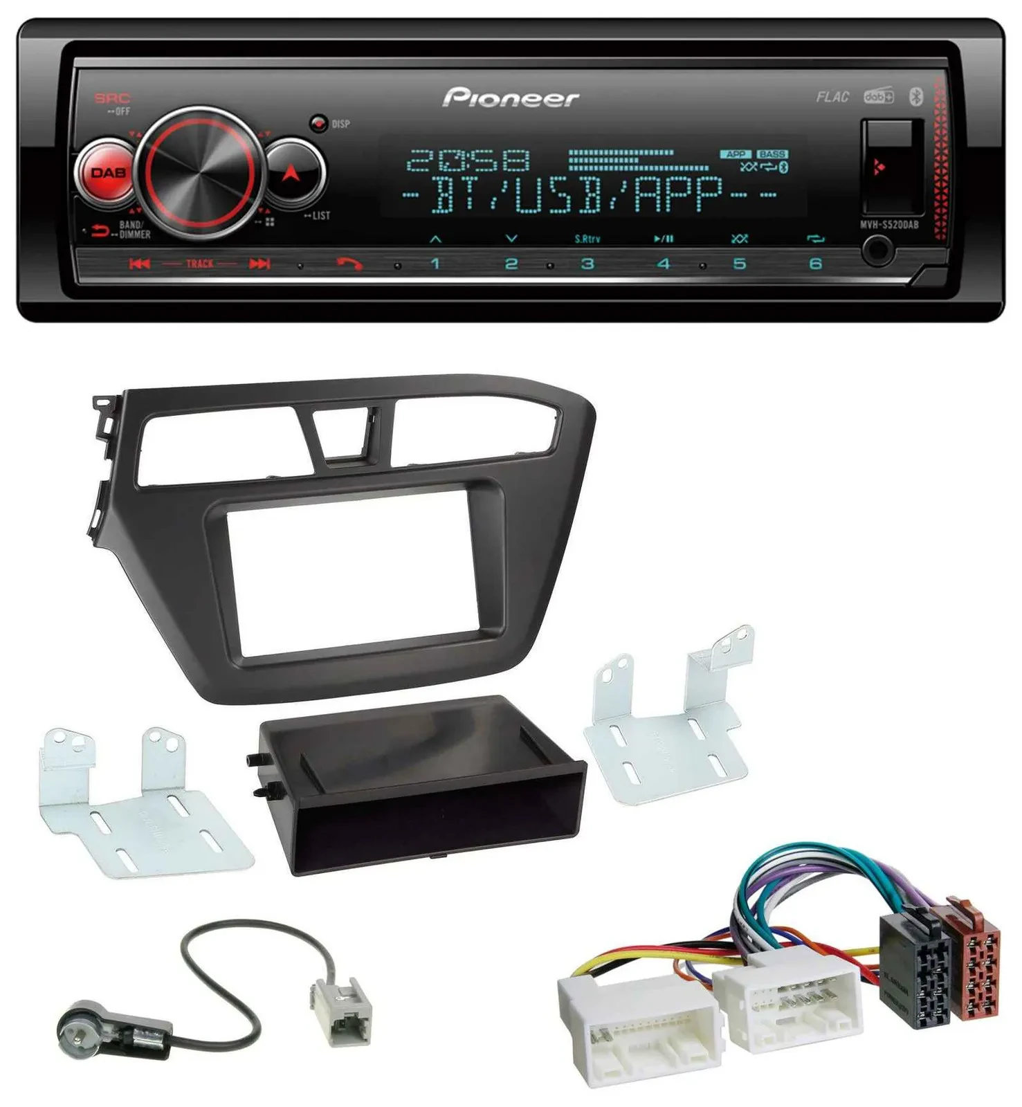 Pioneer Bluetooth USB MP3 DAB Autoradio für Hyundai i20 (2014-2020)