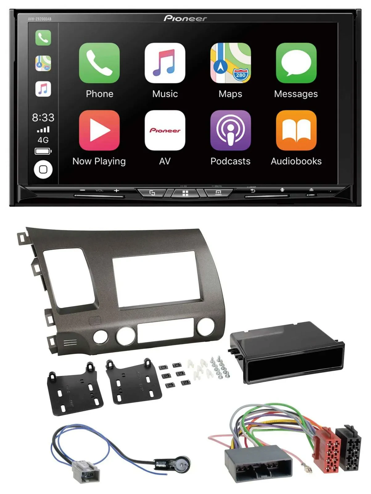 Pioneer 2DIN MP3 USB DAB DVD Bluetooth Autoradio für Honda Civic Hybrid FD3 06-1
